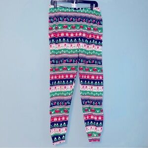 The Place Unisex Christmas Fairisle Print Cotton Sleep Pants Size Medium